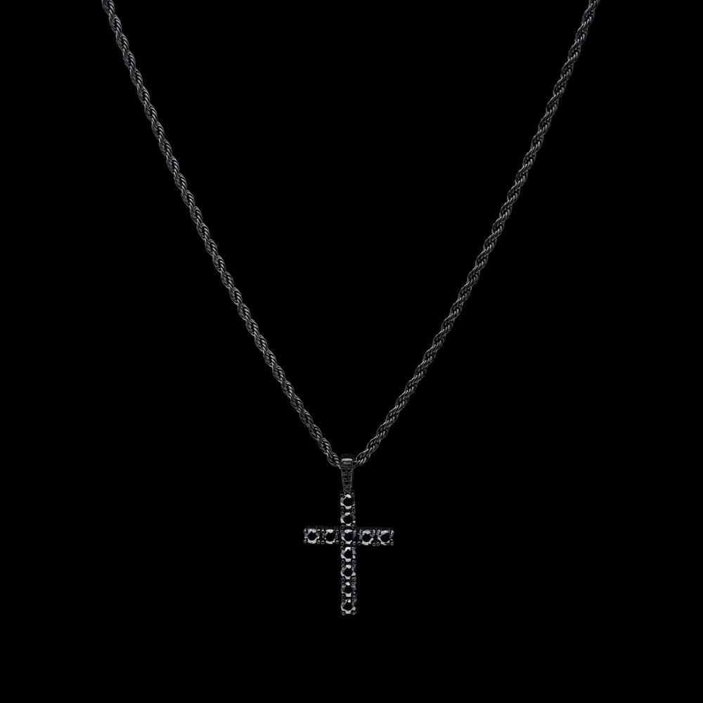 RGMNT ICED CROSS PENDANT - BLACK